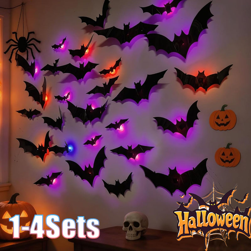 Photography Website - 1-4Sets Halloween Glowing Bat Wall Stickers